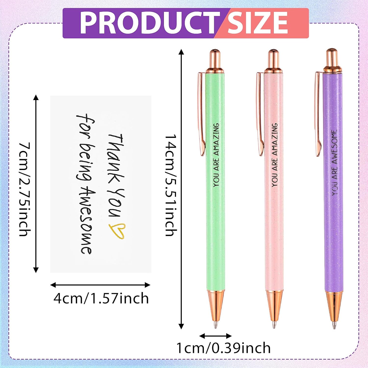 Fancy Ballpoint Pen Appreciation Gift Set, Black Ink 1.0mm Inspirational Pens Motivational Thank You Gifts for Women Employee Coworker Teacher School Office - Image 4