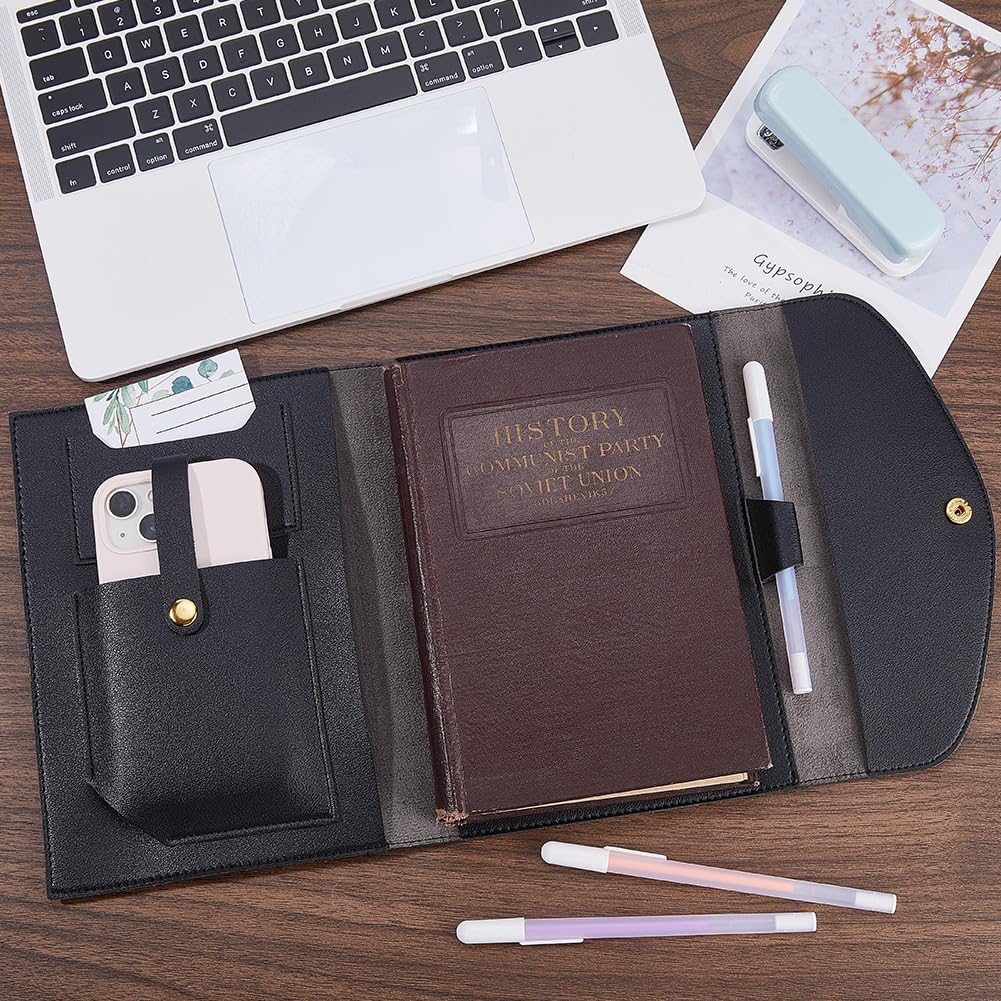 Copertina In Pelle PU Per Quaderno A5 - Con Portacarte, Portapenna E Slot Telefono, Impermeabile - Foto 10