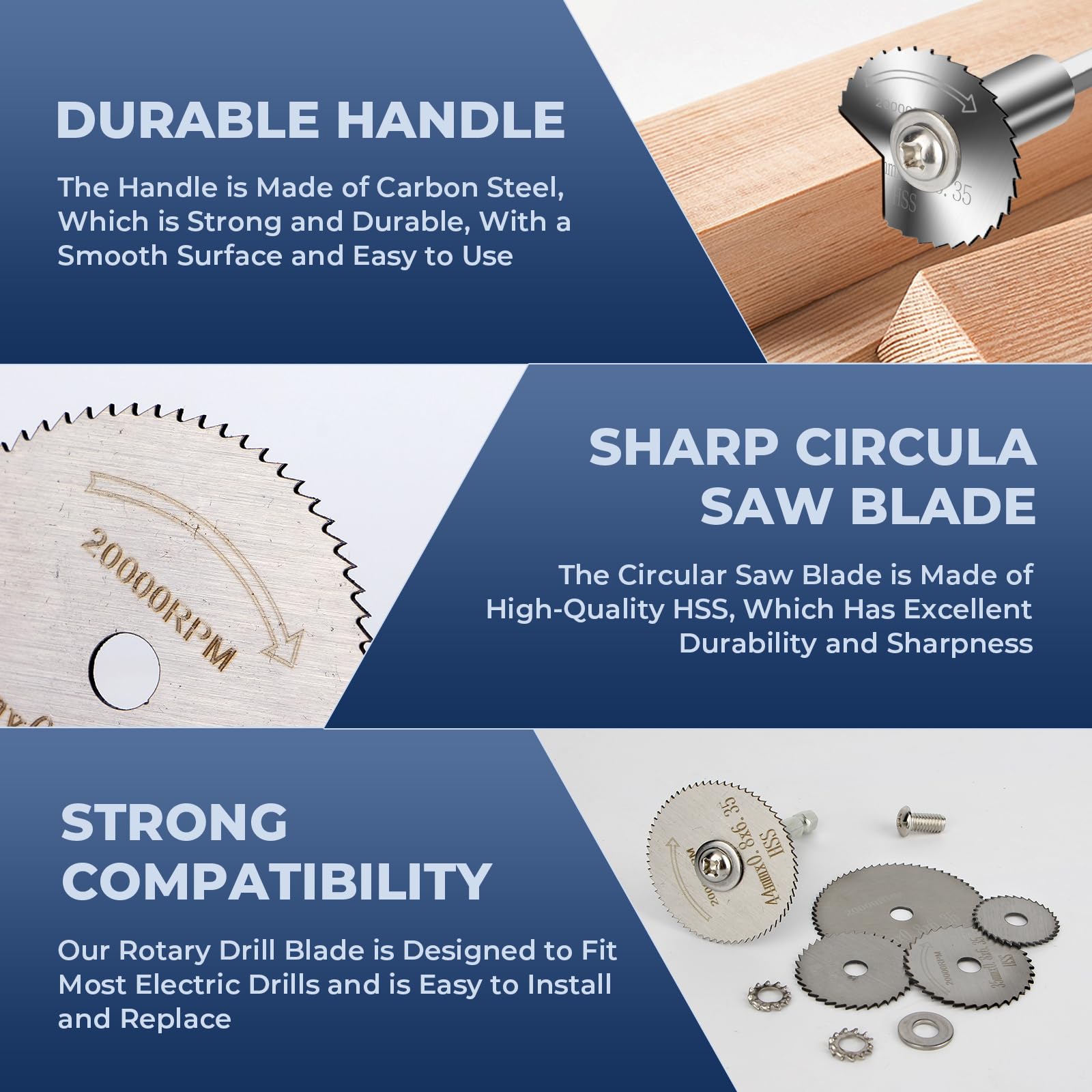 8Pcs Rotary Drill Saw Blades, Circular Saw Blades, Plunge Saw Blade - Image 3
