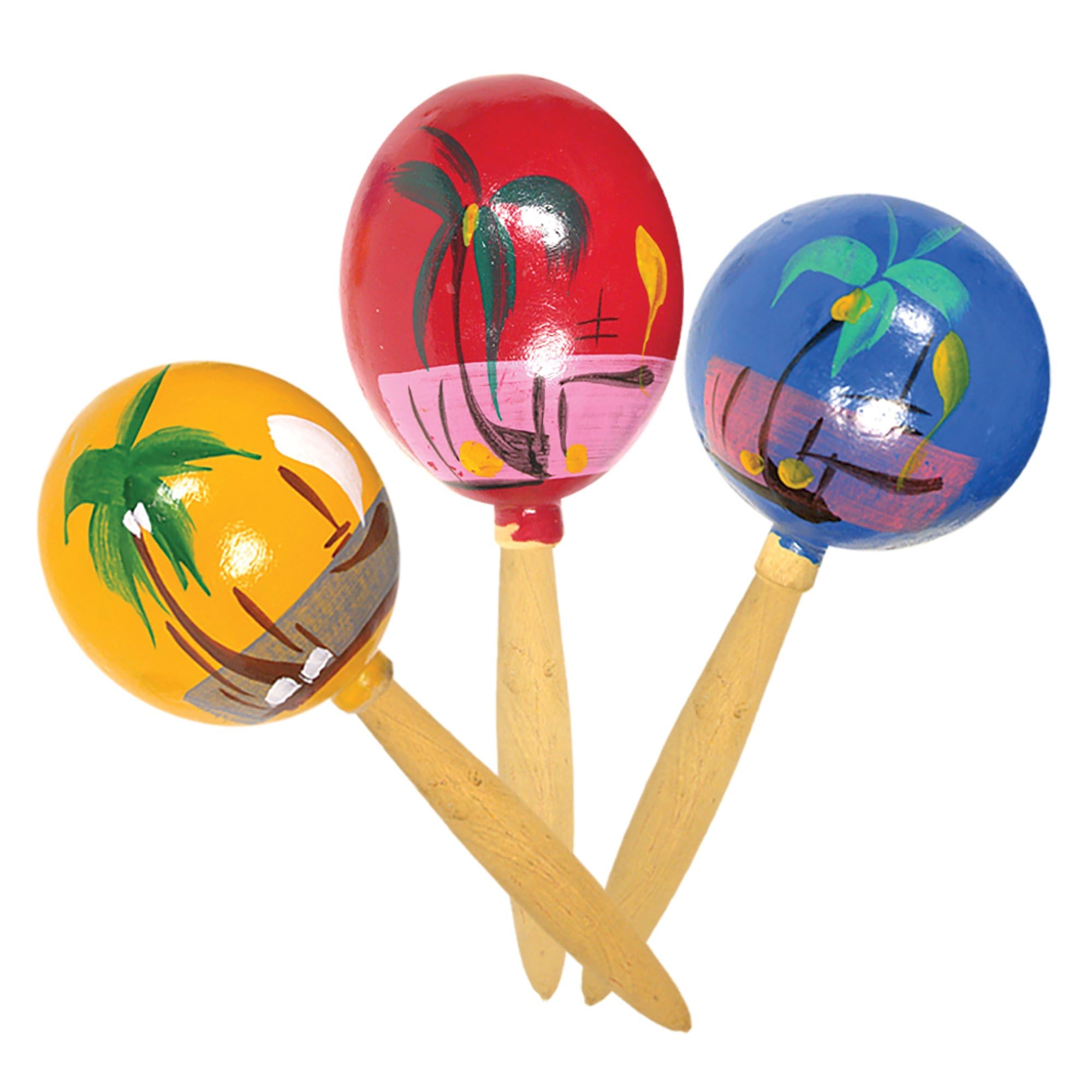 Windy City Novelties 12 Pairs 8" Mexican Maracas - Made in Mexico - Hand Painted