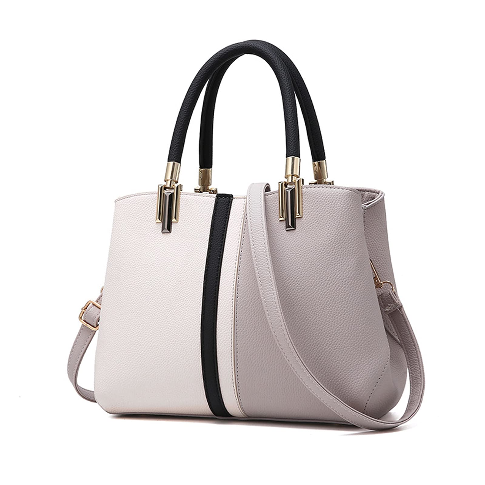 FANDARE Retro Bolsos de Mujer Bandolera PU Cuero Impermeable Portátiles 12.9 Pulgadas Laptop Bolso Mano Hombro Cruzado Remache Gran Capacidad Señora para Viaje Trabajo Escuela Compras