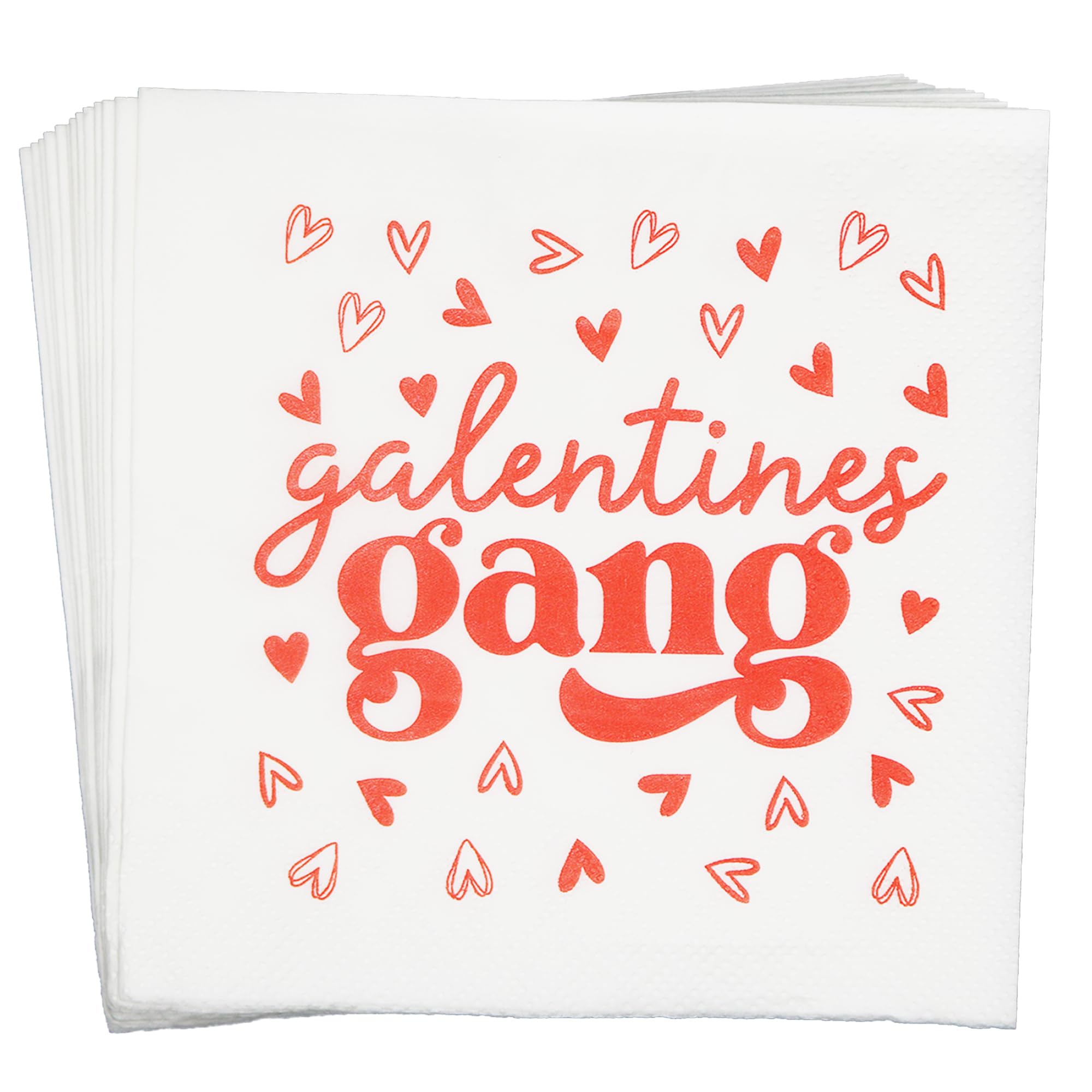 Aisosiks Galentines Gang Napkins, Happy Galentine’s Day Decorations, Girls Ladies Galentines Day Party Decorations, ZJ Valentines Day Decorations Napkins(5 x 5 In, 50-Pack)