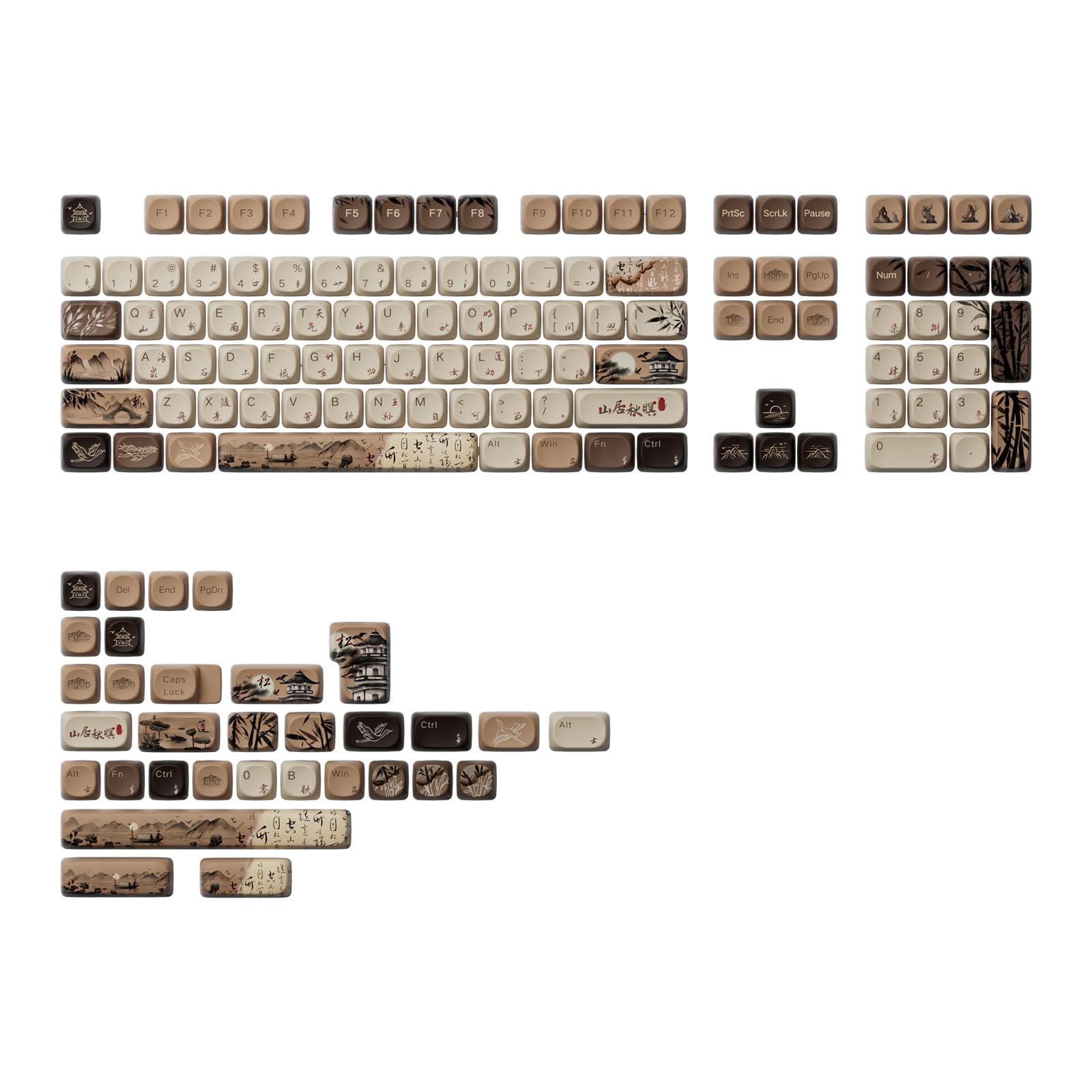 Akko Jeu de Touches PBT Mountain Seclusion MOA Profile 140 Touches PBT pour claviers mécaniques USB