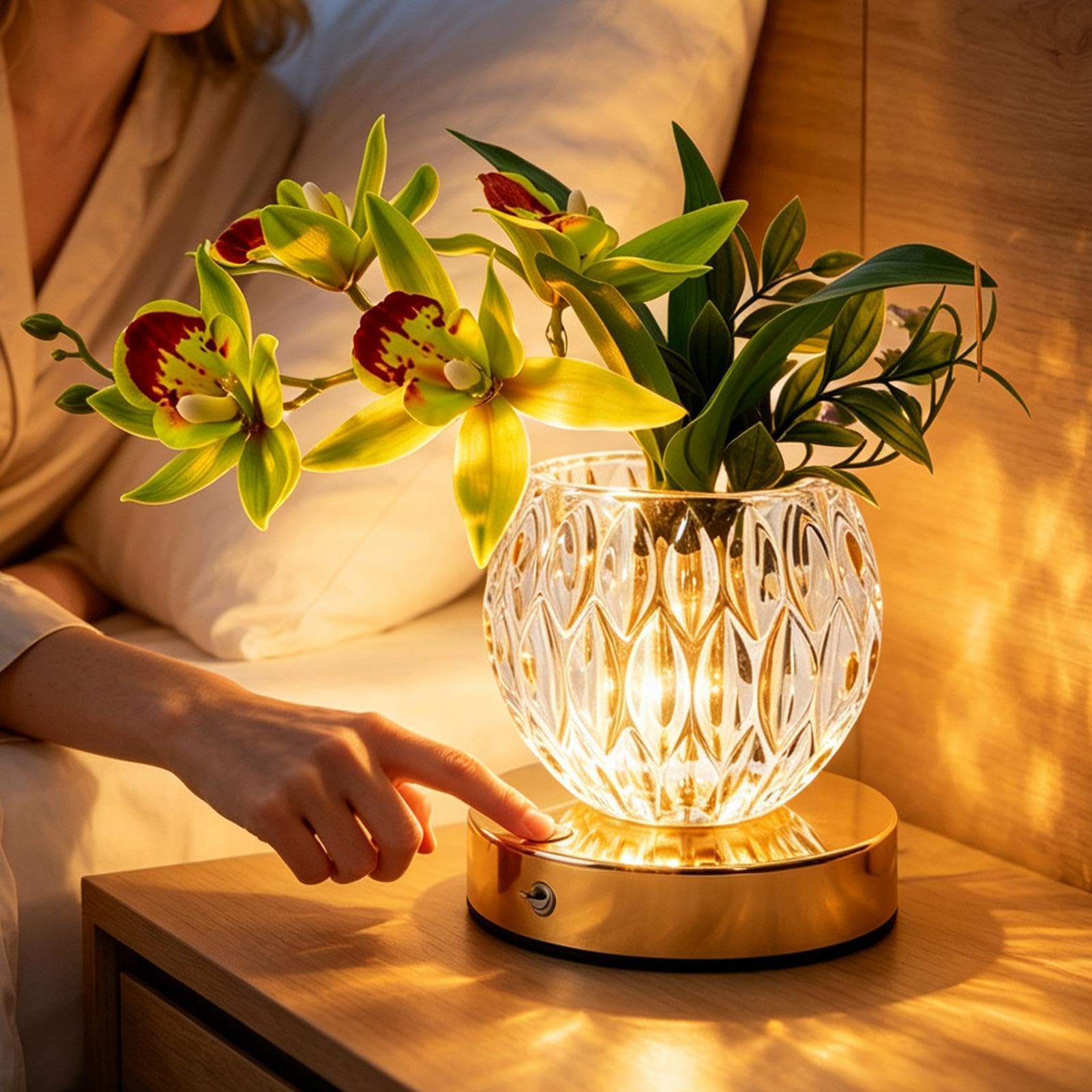 Lampada A LED Decorativo Dimmerabile Touch 3 Colori Con Vaso In Vetro