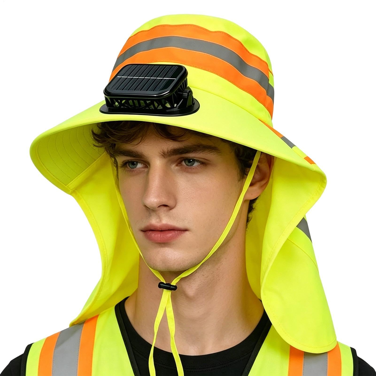 Cappello con ventilatore solare, protezione UV, traspirante, copricapo