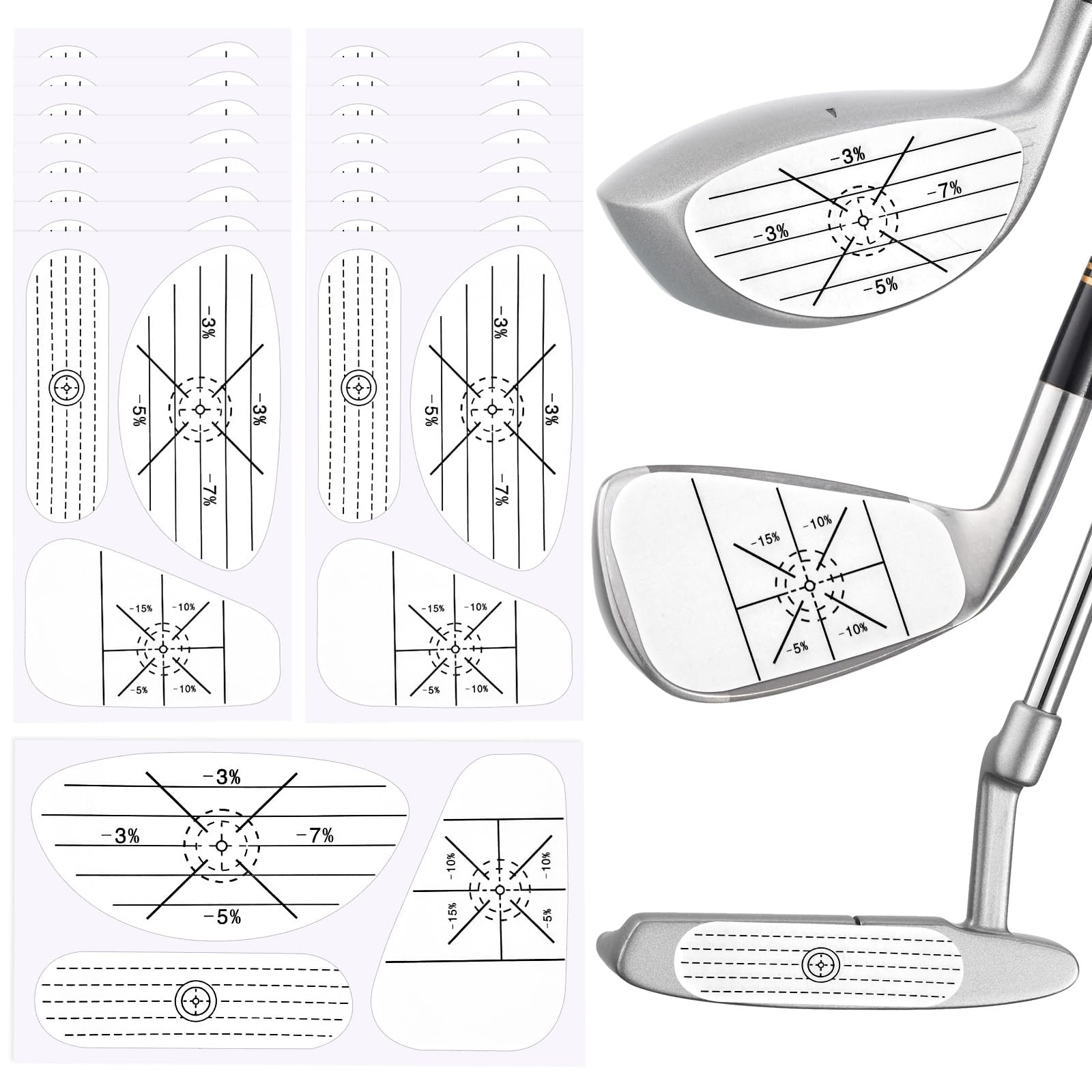 Etiquetas de Impacto de Golf, Cinta de Entrenamiento, Calcomanías de Palos, Análisis de Punto Dulce