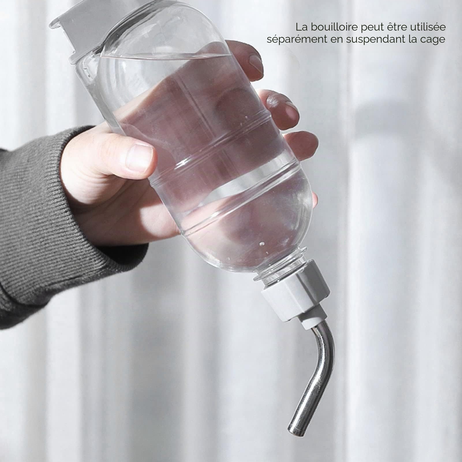 Biberon d'eau pour Animaux de Compagnie avec Support, Bol Distributeur d'eau sur Pied pour Animaux de 500Ml, Mangeoire à Eau Automatique sur Pied pour Animaux de Compagnie