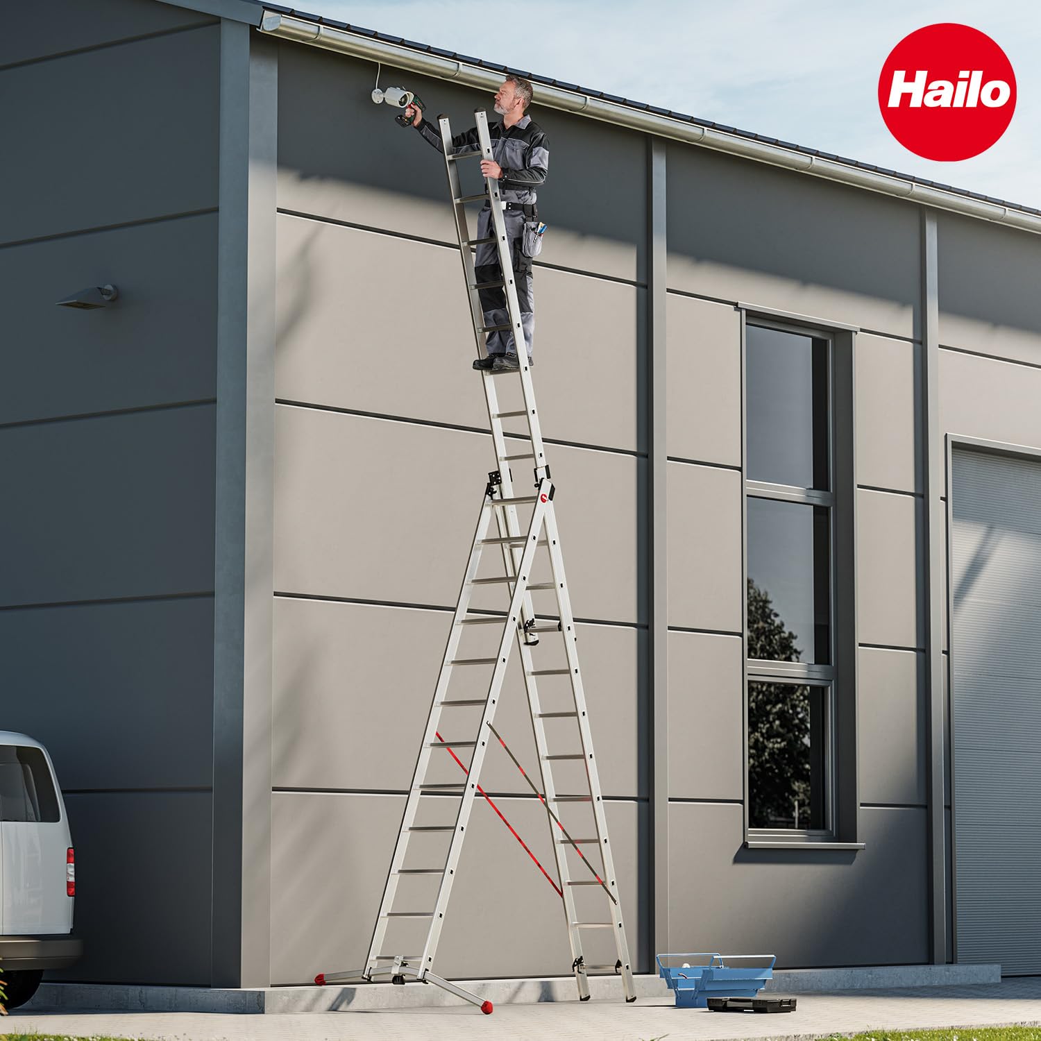 HAILO 9926-001 - Juego de 2 tacos para perfiles de 85 mm de escaleras ProfiLOT y ProfiStep