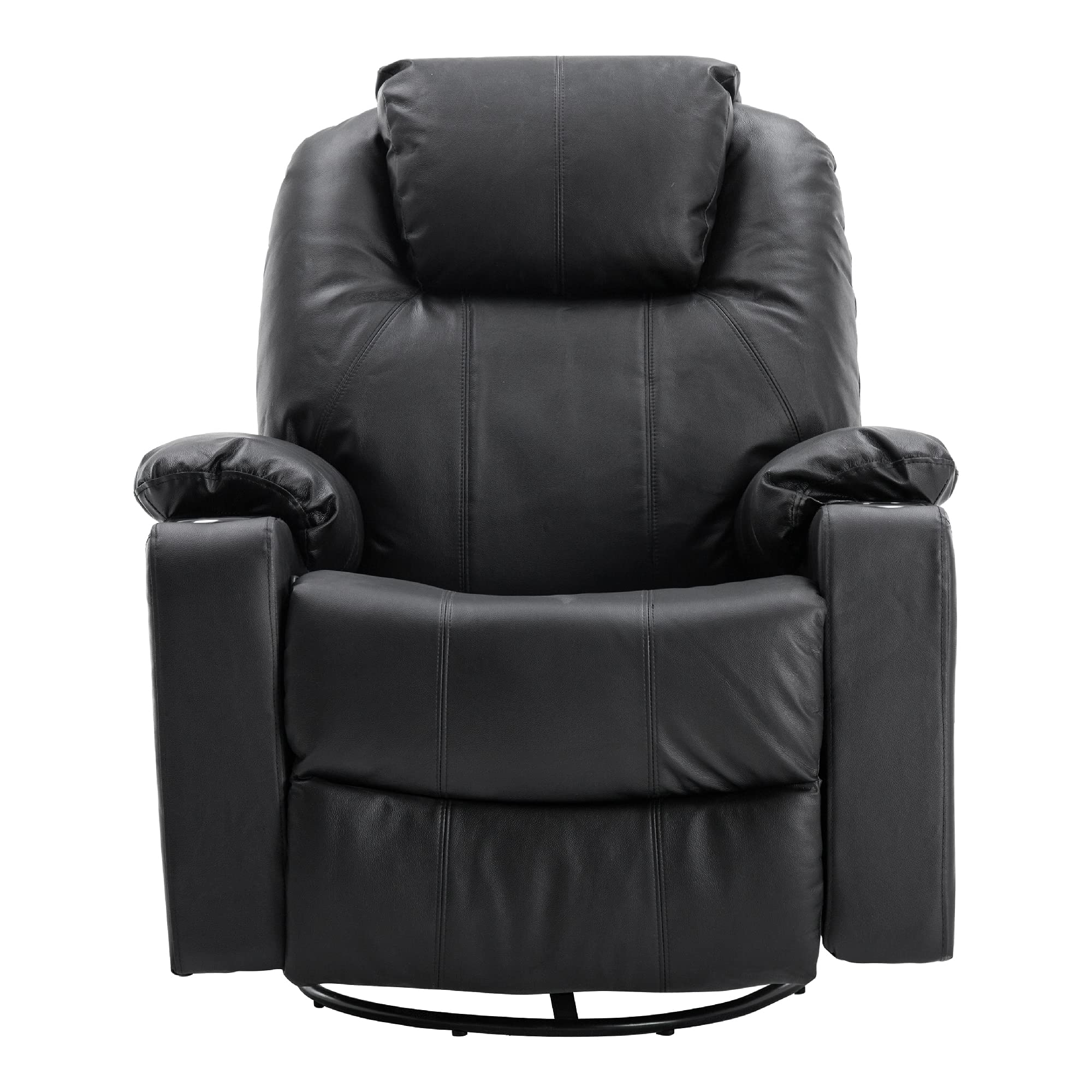 MCombo Fauteuil de Massage en Cuir - Fauteuil TV Relax Pivotant USB