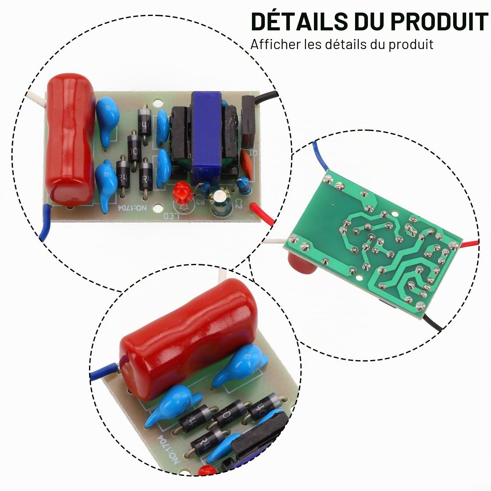 QOXEZY Module booster DC-DC 3,7 V 4,2 V 2 A vers 2000 V 2 KV Convertisseur de tension pour expériences scientifiques et instruments électroniques, taille compacte (4)
