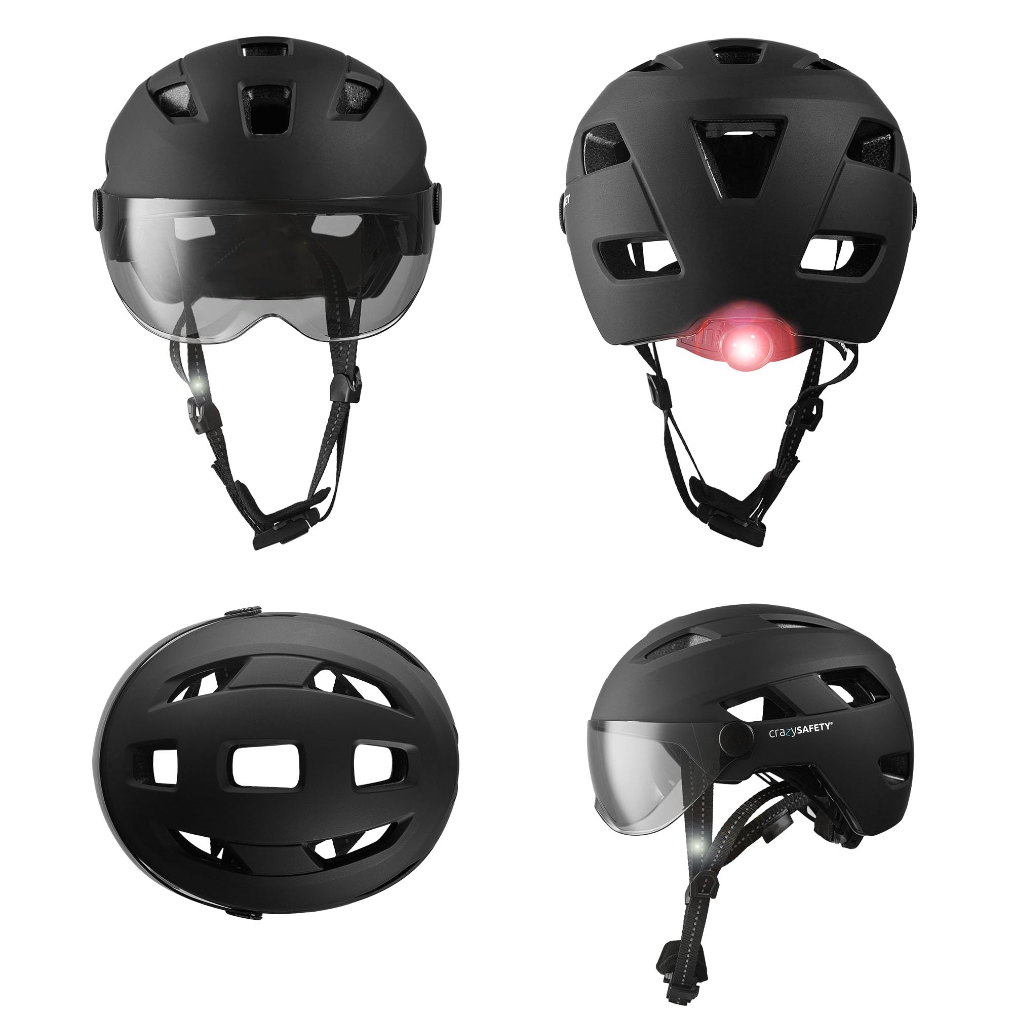 Casco da bicicletta con visiera e indicatore | Unisex per uomo e donna | Per e-bike, mountain bike e city bike | Chiusura magnetica tedesca Fidlock per un facile utilizzo