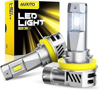 AUXITO H11 LED Bulbs, 50000LM 900% Super Bright, 60000+ Hours Life Service, 6500K Cool White, 1:1 Mini Size Wireless H8 H9 Fog Light Halogen Replacement, Plug & Play, Pack of 2