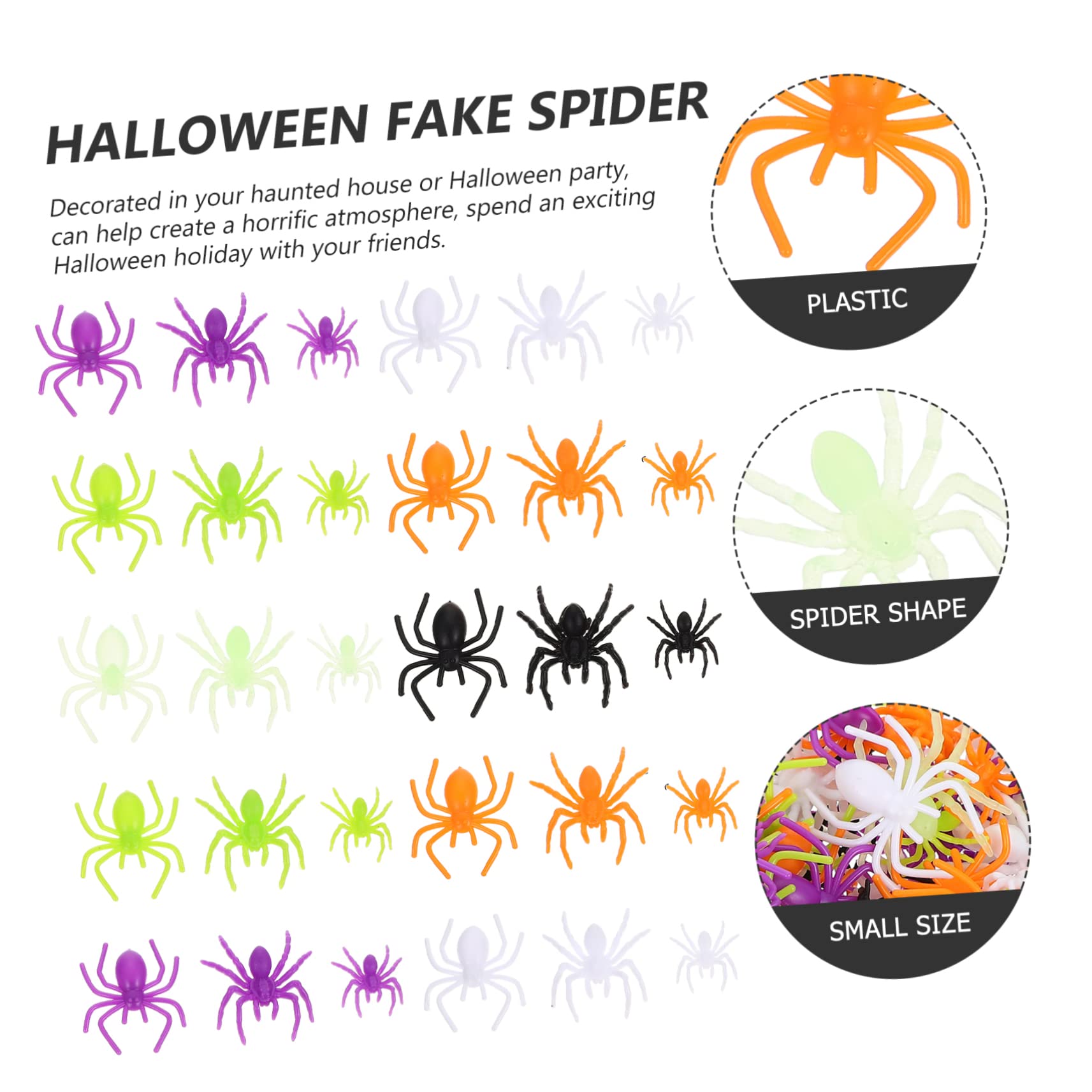 Alasum 1000pezzi Mini Spiders Realistici Giocattoli Insetti Per Scherzi Halloween e Decorazioni Accessori Per Horror e Prank Props