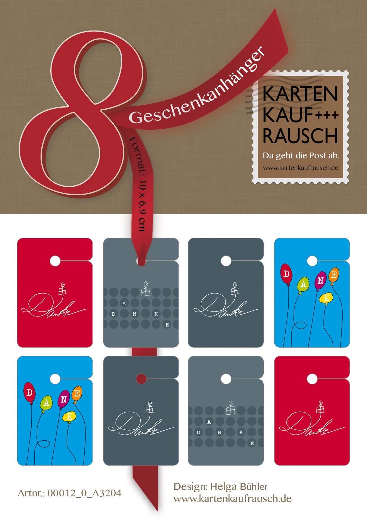 64 Stück Geschenkanhänger | Papier Anhänger | Geschenkkarten um stilvoll Danke zu sagen: Danke