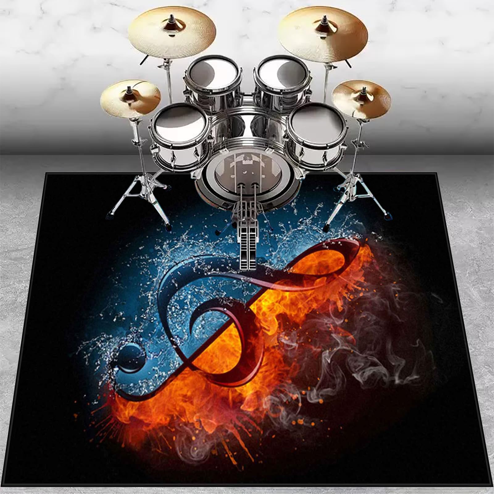 Drum Teppich Schlagzeug Teppich 160 x 140 cm rutschfeste Trommel Teppiche Schlagzeugteppich Schallschutzdecke Schlagzeugmatte Elektronisches Jazz Schlagzeug Kit für Bass Snare Drum Schlagzeug Matte