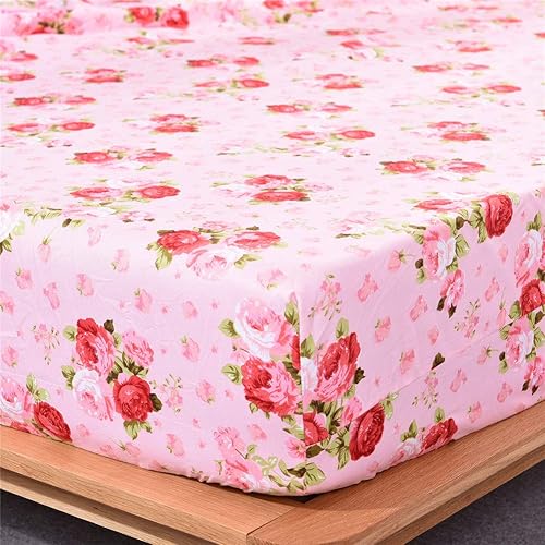 Miniatura 4 de Bedlifes - Juego de sábanas para cama de tamaño queen, diseño ultra suave con bolsillo profundo, 100% microfibra, estampado floral de rosas rojas (4