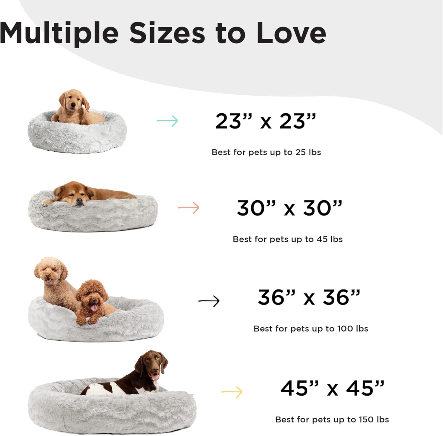 Best Friends by Sheri The Original Calming Donut Cat and Dog Bed in Lux Fur Gray Medium 30x30 : Everything Else