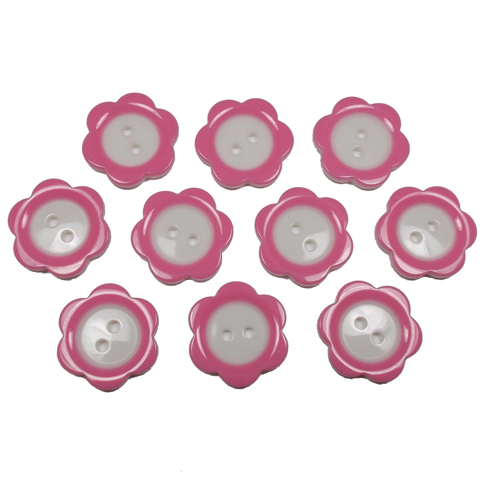 Push The Button Pale Pink Colour Rim Daisy Flower Plastic Buttons 14Mm (, 10)