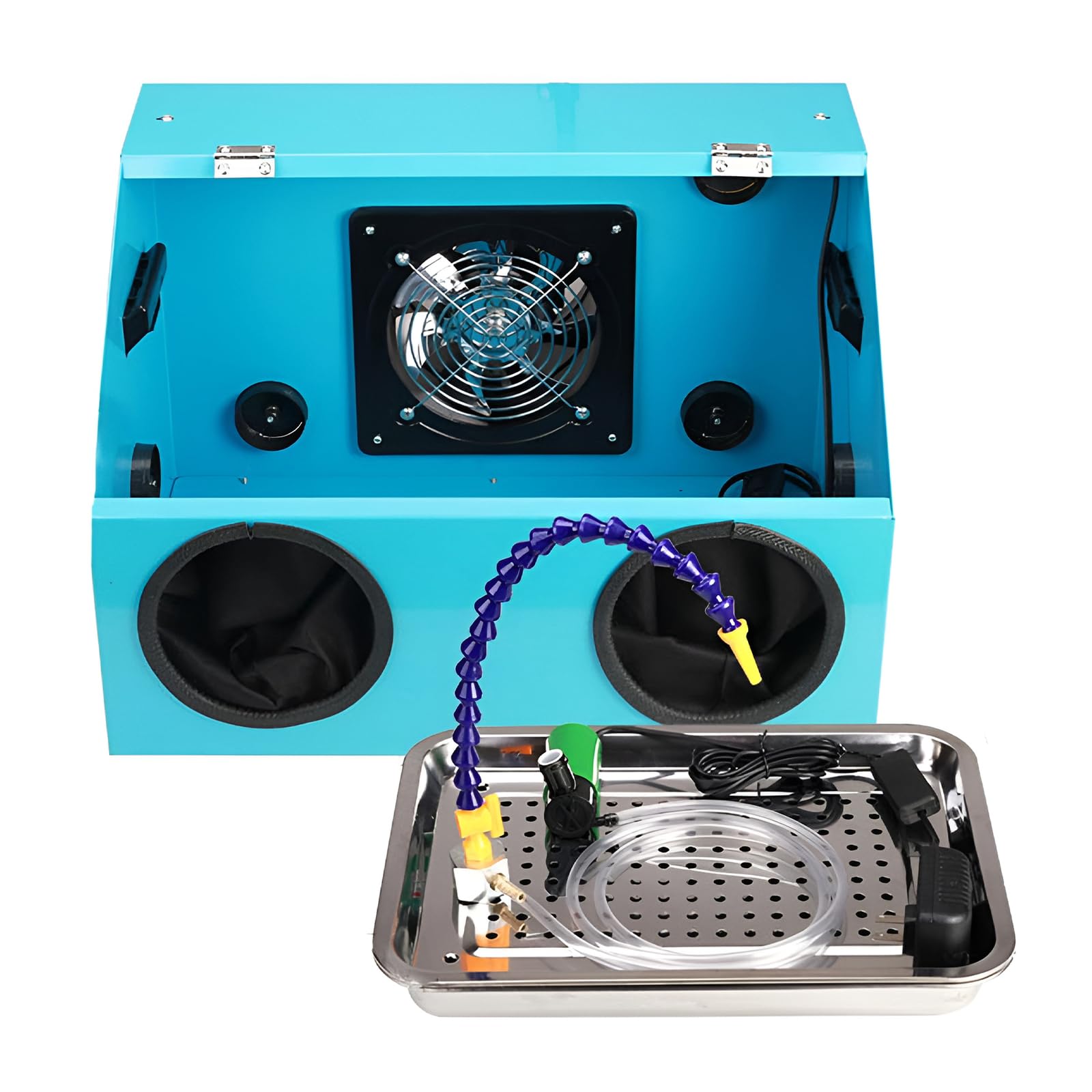 Boîte à poussière gravure avec ventilateur LED et table métal intégrée