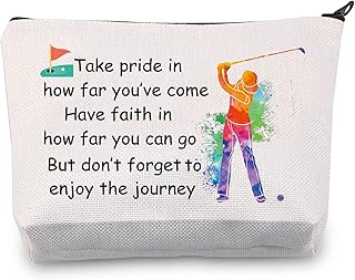Golf Gifts Lady Golf Cosmetic Bags Golf Player Gifts Golfer Makeup Bag Golf Team Gifts for Golf Lover Inspirational Gifts for Women Travel Bag Golf Toiletry Organizer Bag (Golf Cosmetic Bag)