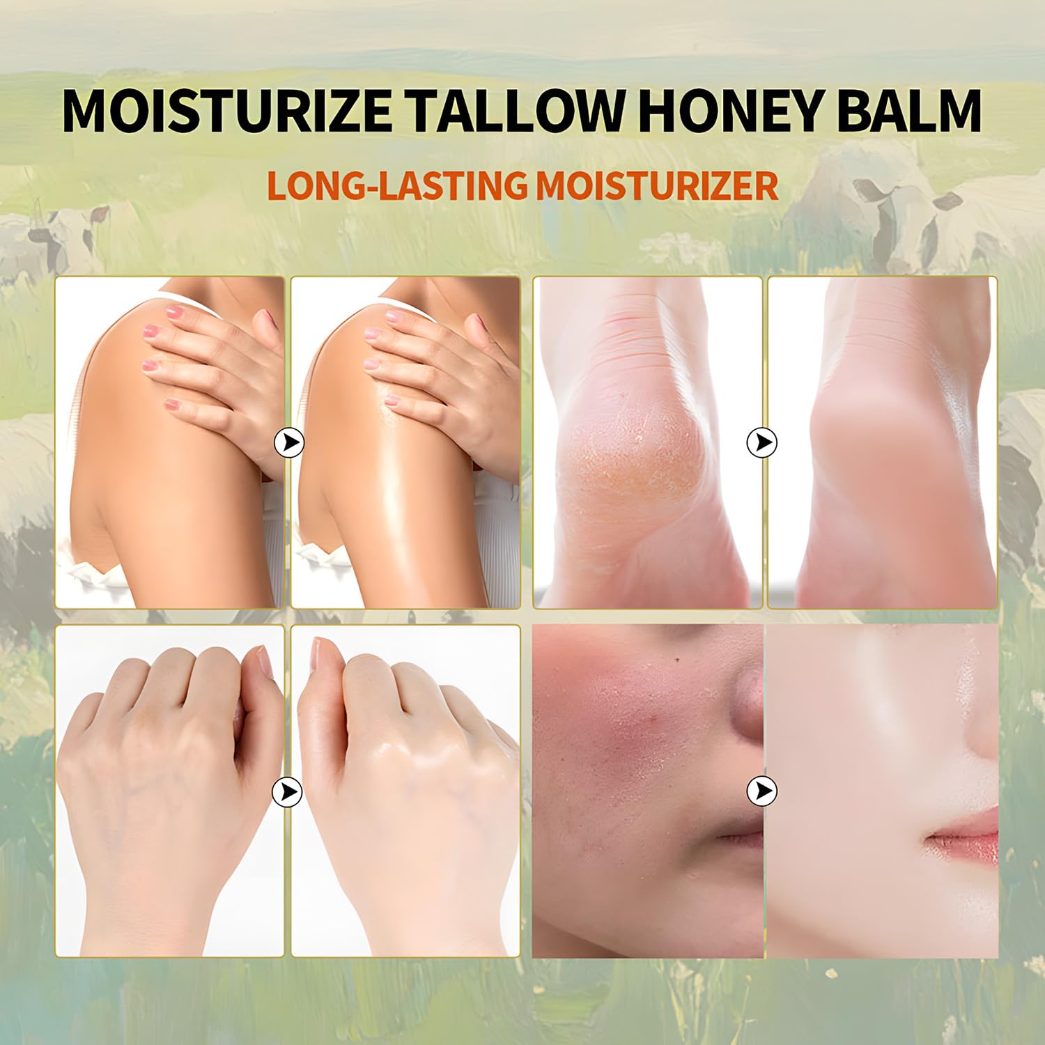 Tallow and Honey Balm For Skin，Organic Beef Tallow Face Moisturizer Blam，Cleanser Hydrating Grass Fed Tallow and Honey Blam For Face