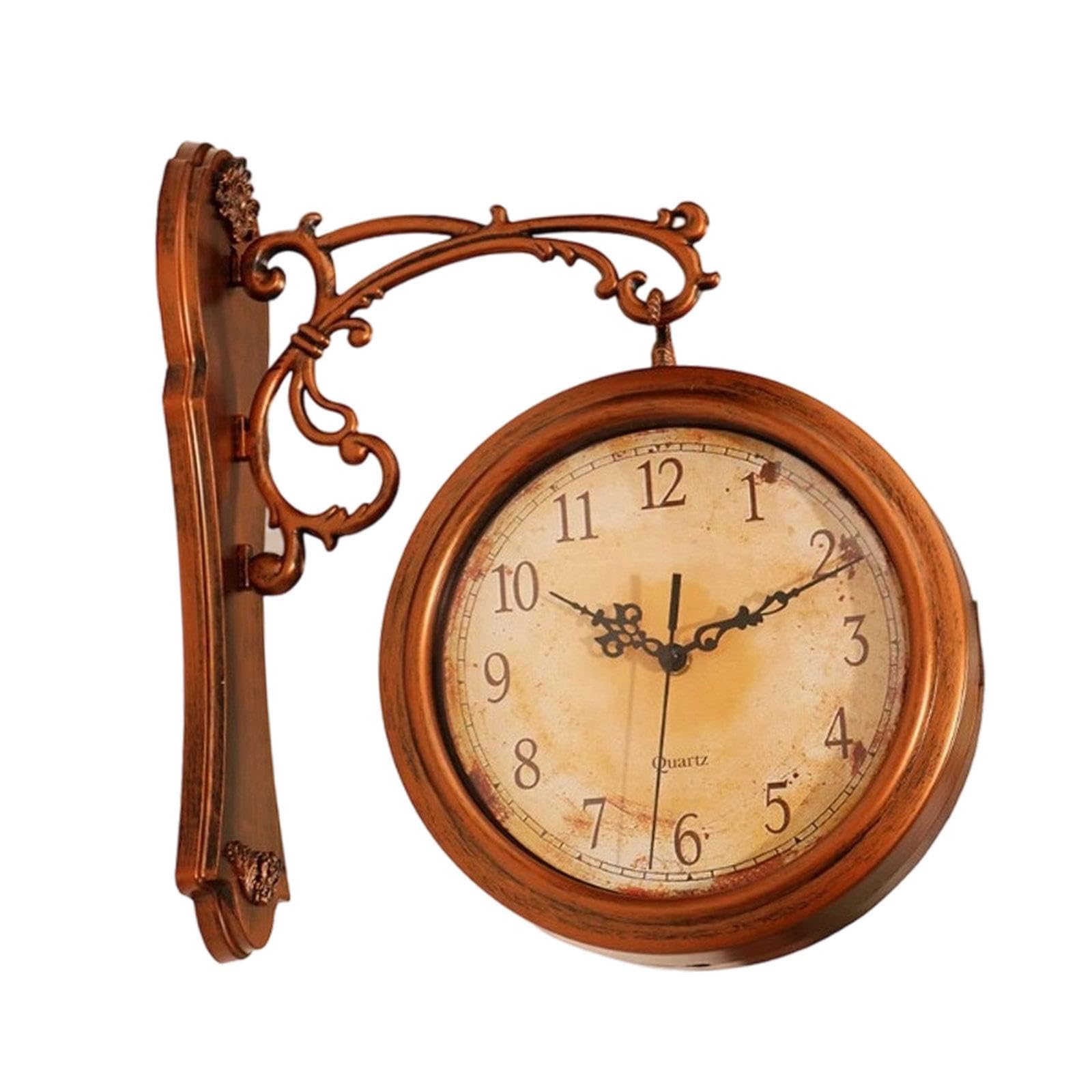 Double Sided Wall Clock Art Antique Wall Decor for Station Farmhouse Outdoor-image-25