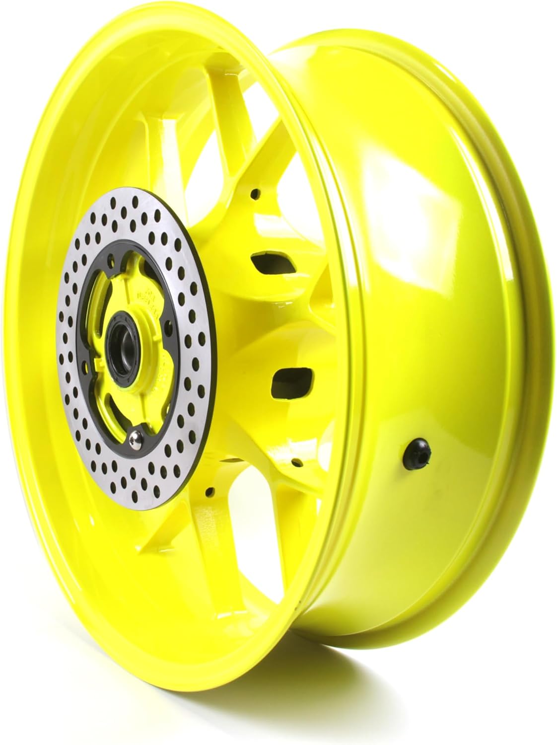 Neon Yellow Front Rear Wheel Rim and Brake Discs Rotors Compatible with Honda CBR1000RR 2006-2016, Motorcycle Replacement Accessories Parts