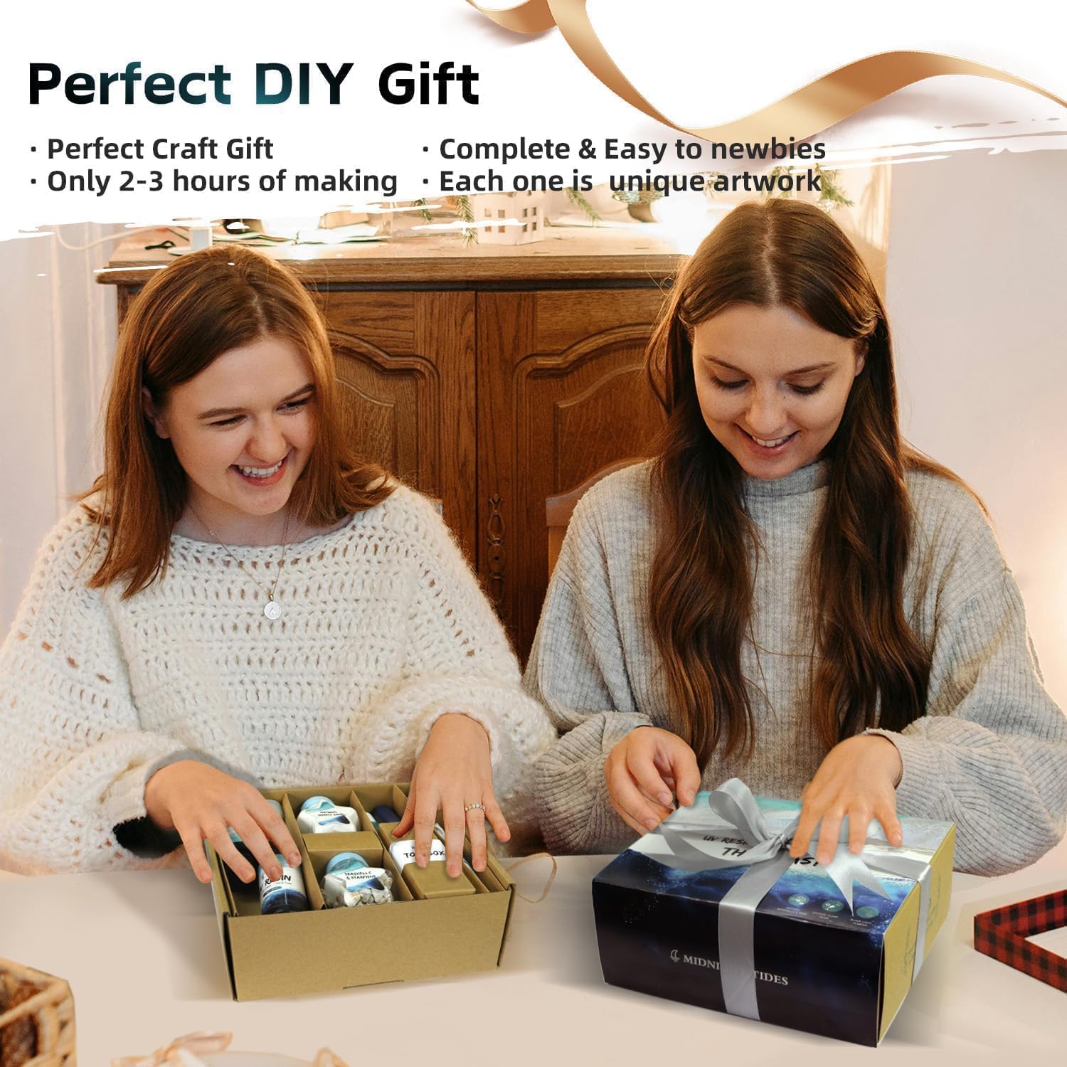 iland UV Resin Kit of Sea Crafts for Teens Creative Adults Arts and Crafts for Women Fun Beach Crafting Kit DIY Summer Costal Decor Project Set Artist Gifts for Teen Girls Fun Crafty Gifts for Mother