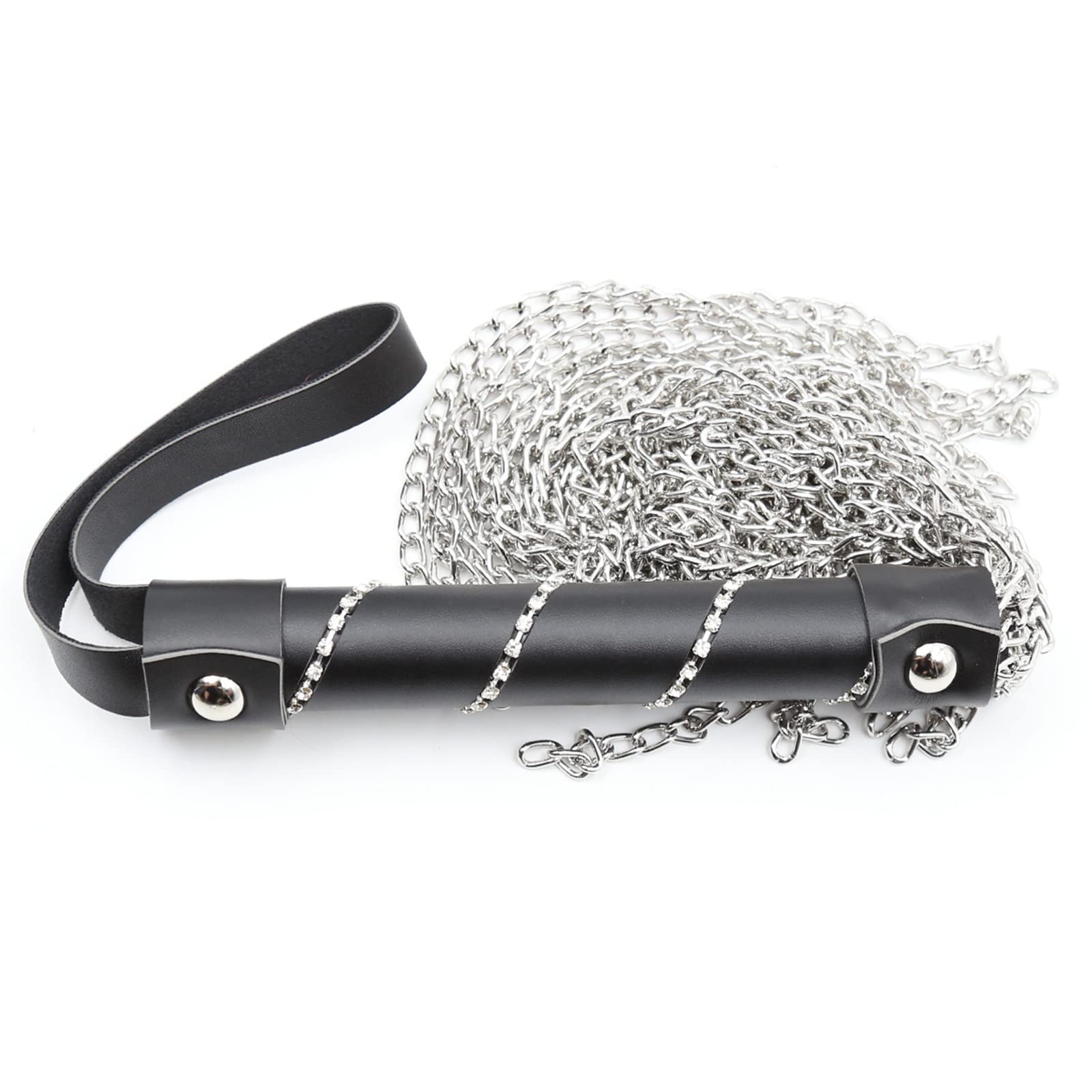 Frusta Sesso Frusta Dura Cavallo SM Frusta Toro Sculacciata Frusta da Equitazione Catena di Metallo Manico in Strass Schiavo Erotico Accessori Erotici Coppia Adulta