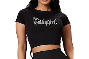 Toddler Girl Y2K Crop Top, Bling Graphic Short Sleeve T-Shirt, Rhinestone 2000s/90s Crop Tee