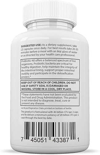 Miniatura 5 de Justified Laboratories Hongus Clear Max Pills 40 mil millones de UFC probiótico 60 cápsulas