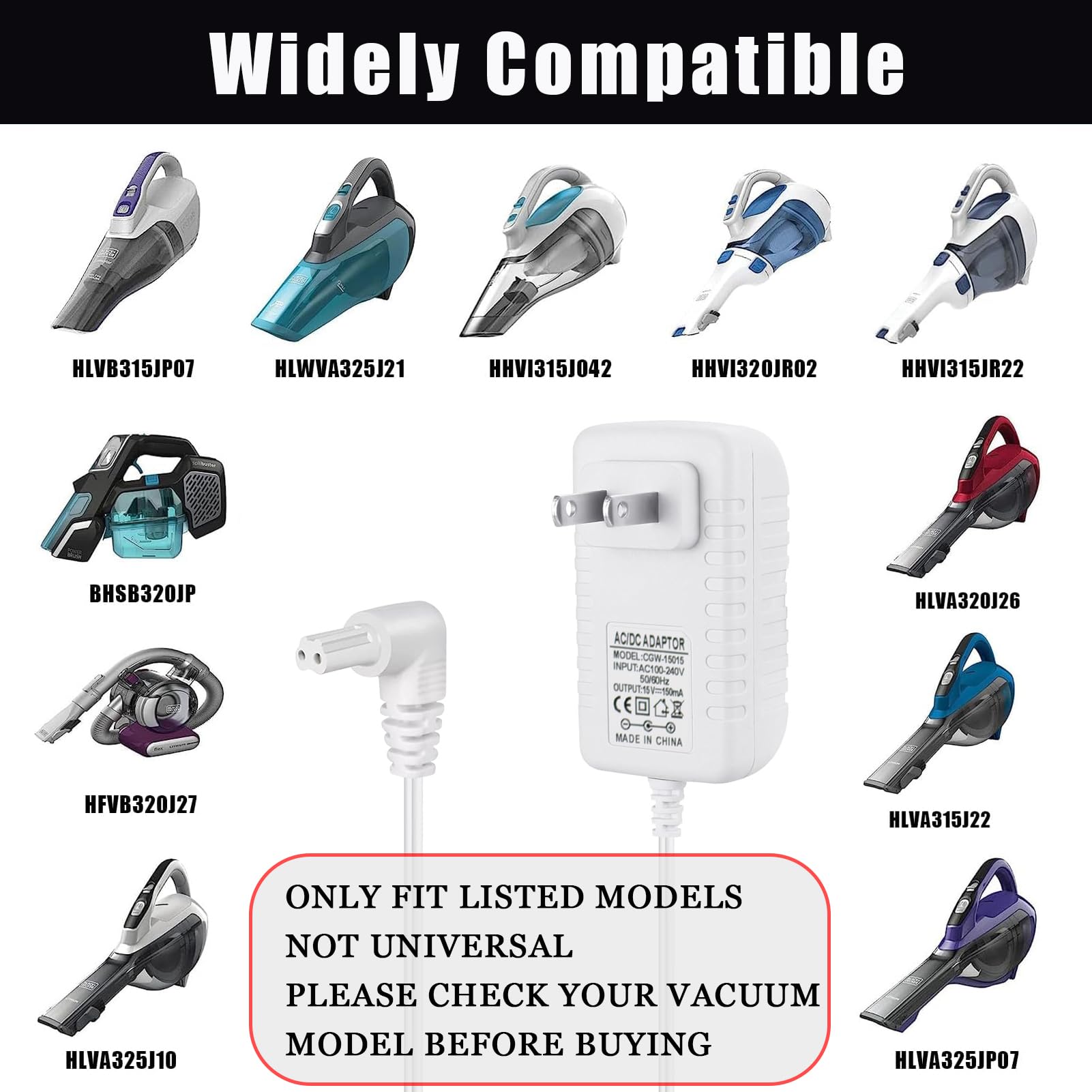 Black+Decker Dustbuster Charger - 15V Replacement -4