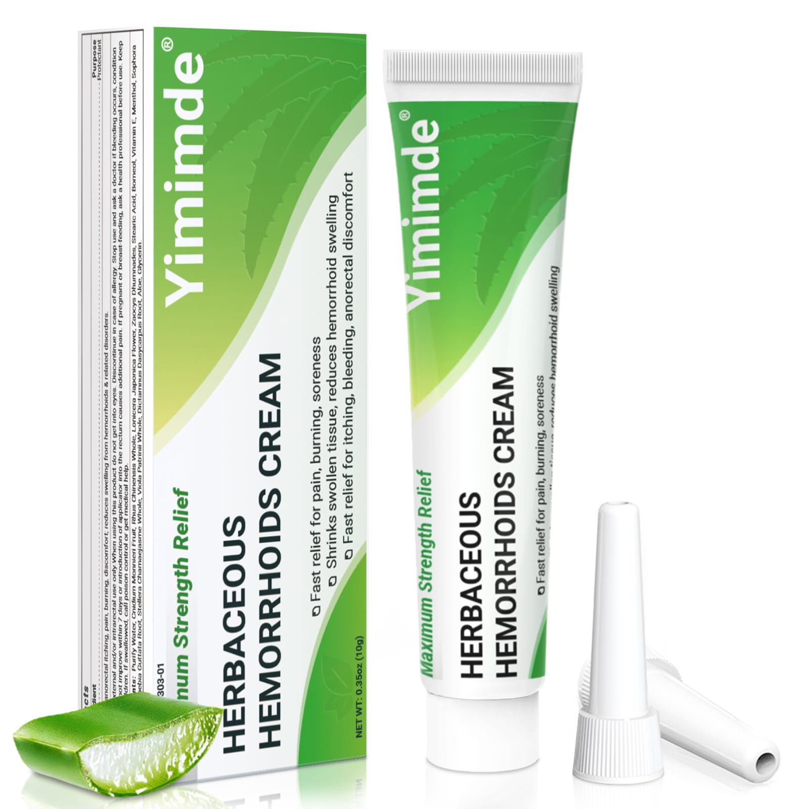 Hemorrhoid Treatment Ointment - Tubesmaximum Strength - Fast Relief from Pain Itching Burning Swelling Fissures Natural Aloe Vitamin