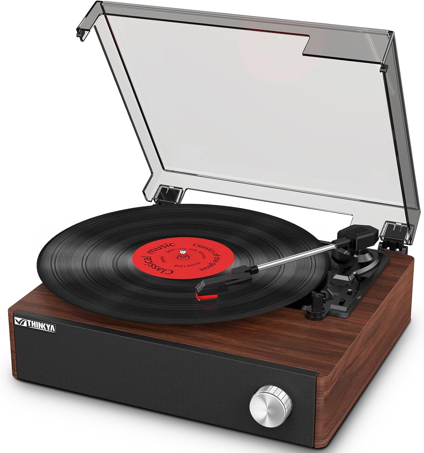 Bluetooth Vinyl Record Player with Speakers, Hi-Fi Belt-Drive Turntable for Vintage Music Lovers, 3-Speed Retro Record Player with Auto-Stop, Stable Tonearm & Premium Sound – Ideal Home Audio & Gifts