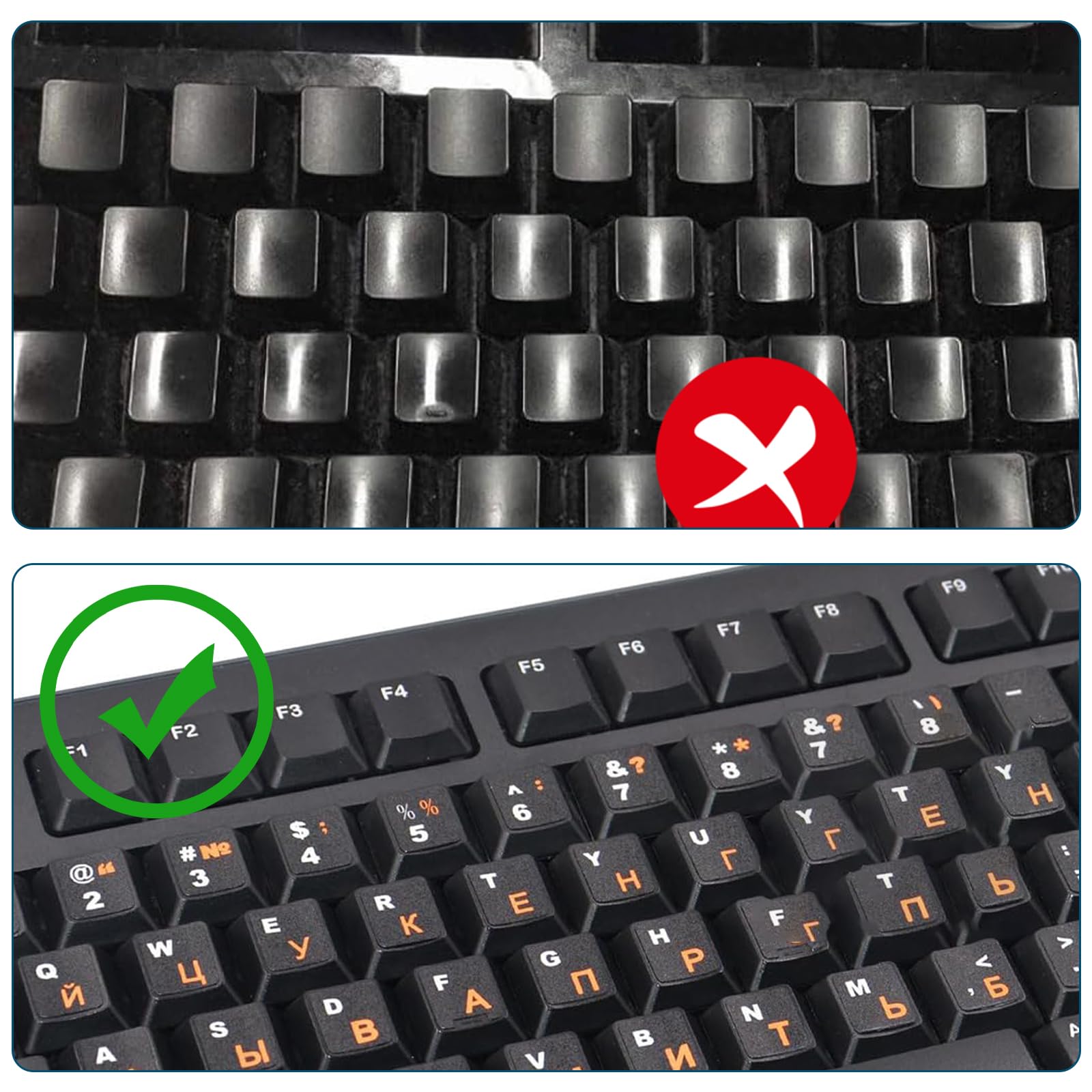 3 Pcs Pegatinas Rusas para Teclado, Russian Keyboard Stickers, Letras, adecuadas para Cualquier Teclado estándar