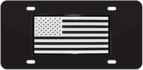 Elektroplate Placa de matrícula negra con bandera de Estados Unidos invertida