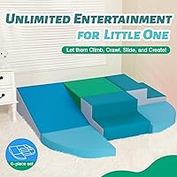 Vista 8 de Juguetes de Escalada para Niños Pequeños de 6 Piezas de Cuero PU Suave, Conjunto de Juego de Actividades de Escalada y Gateo para Interiores