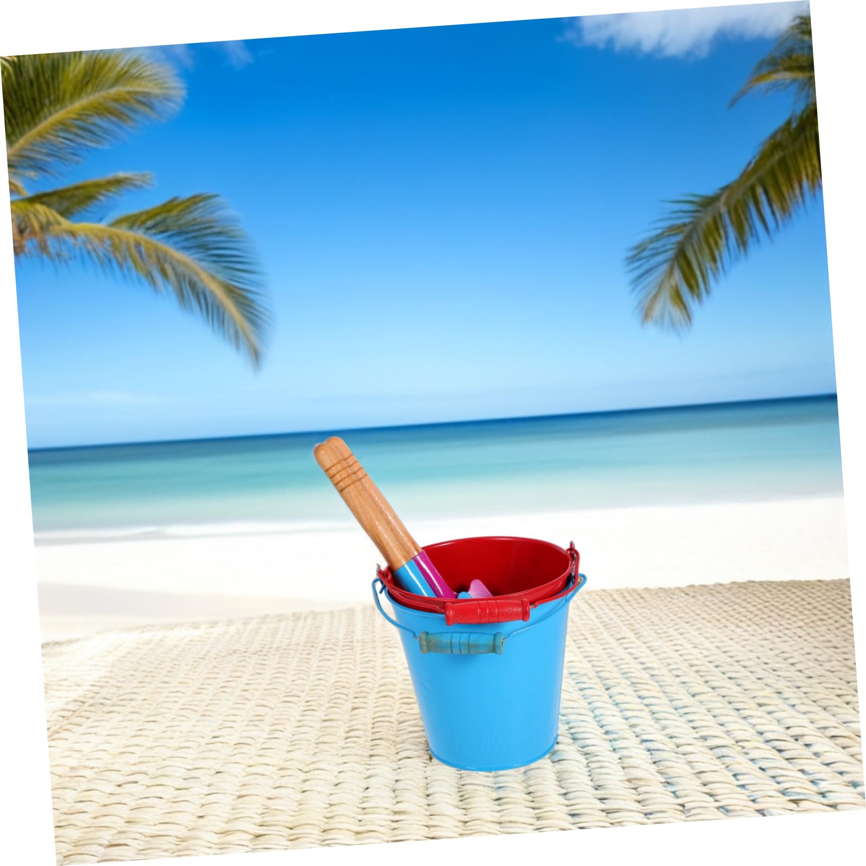 Beach Bucket Toy 4pezzi in Ferro con Shovel per Bambini | Atmosfera Estiva, Giocattoli da Spiaggia e Outdoor, Secchiello Leggero con Manico Robusto Colore Casuale