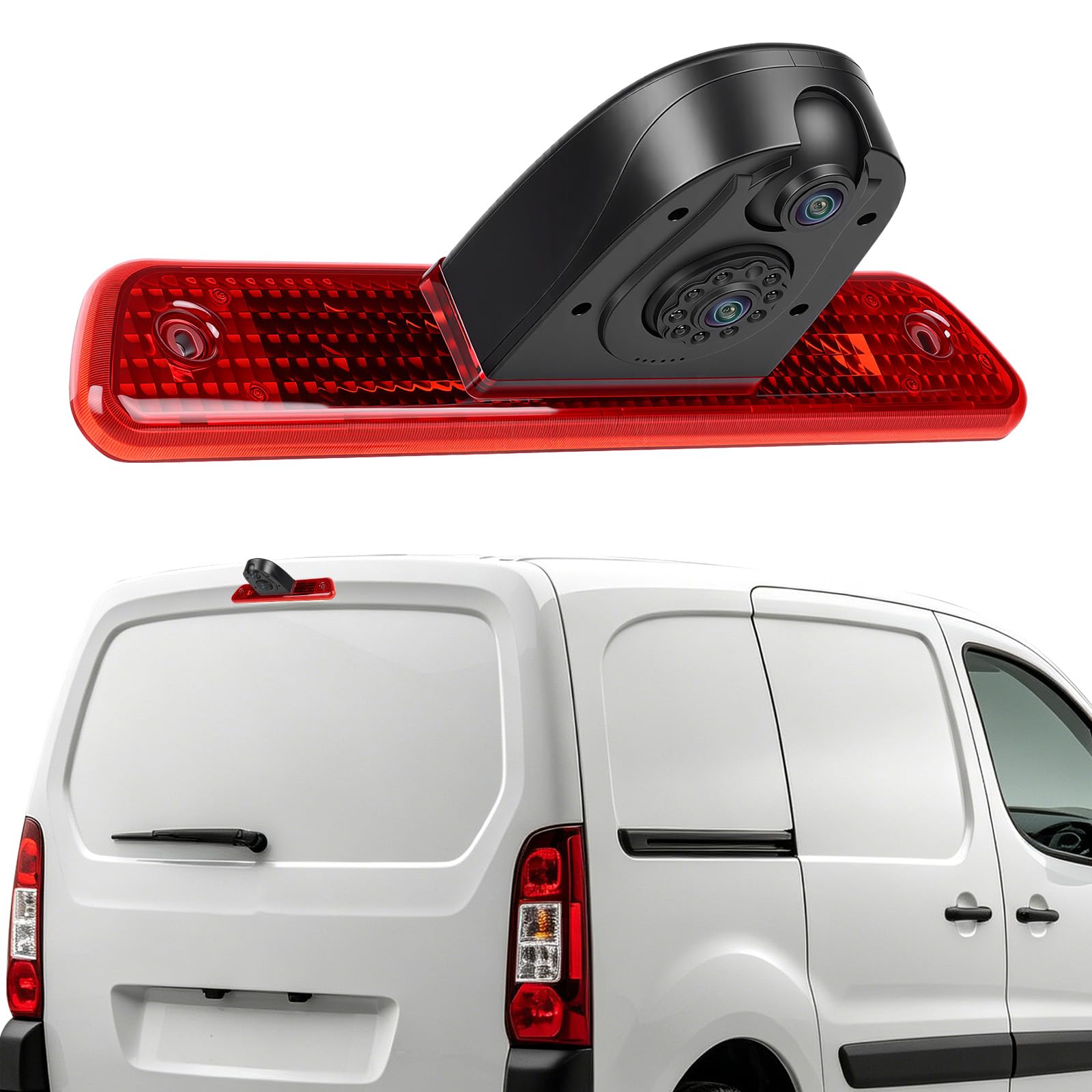 CAMECHO Caméra de Recul HD pour Citroën Jumpy Peugeot Expert Toyota Proace 2007–2016 avec Vision Nocturne, IP67 étanche, Grand Angle 140°, Caméra Orientable à 30°, 12 V, câble de 10 m