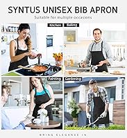 Vista 7 de Syntus Delantal ajustable con 2 bolsillos, delantales de cocina para mujeres, hombres, chef