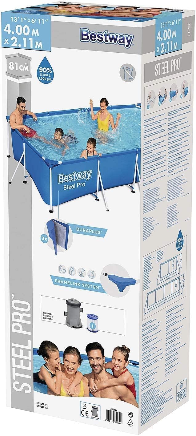 Bestway 56424 Piscina Fuori Terra Steel PRO da 400 x 211 x 81 cm