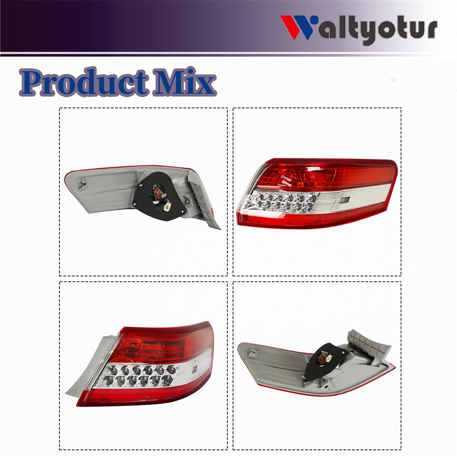 waltyotur Brake Tail Light Right Passenger Side Replacement for 2010 2011 Camry Taillights 8155006340 TO2805106