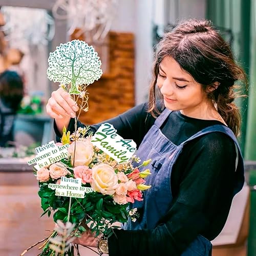 Miniatura 4 de 12 piezas de centro de mesa de reunión familiar, árbol familiar, accesorios para cabina de fotos, jarrón/mesa/decoración de pasteles para