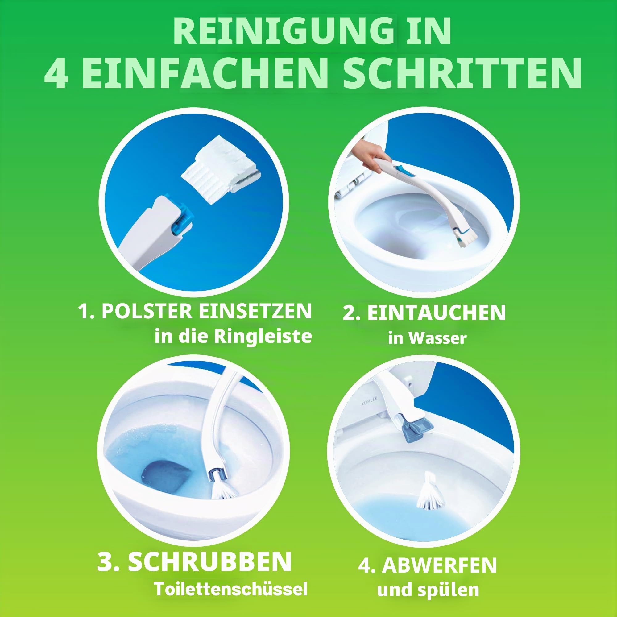 Fresh Brush WC-Reinigungssystem, nachfüllbar, 20 Stück