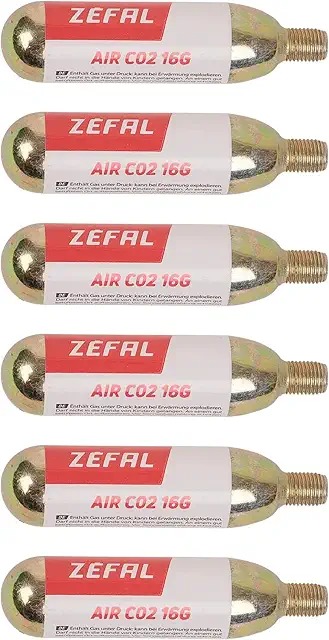 Zefal Threaded CO2 Cartridge Pack of 6 - 16g Gold