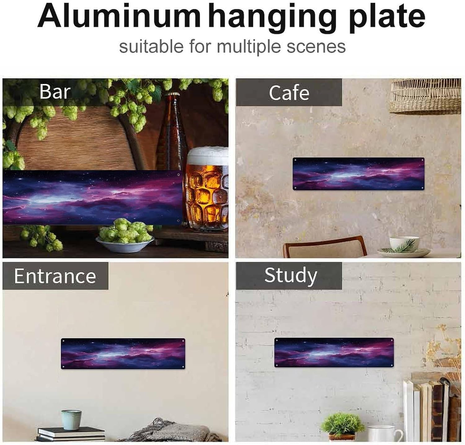 Purple&Blue Galaxy Metal Sign,Personalized Aluminum Plaque Wall Plaque for Home, Bar, Pub, Porch.Hanging Plaque - Outdoor Decoration, Easy to Mount. image 5