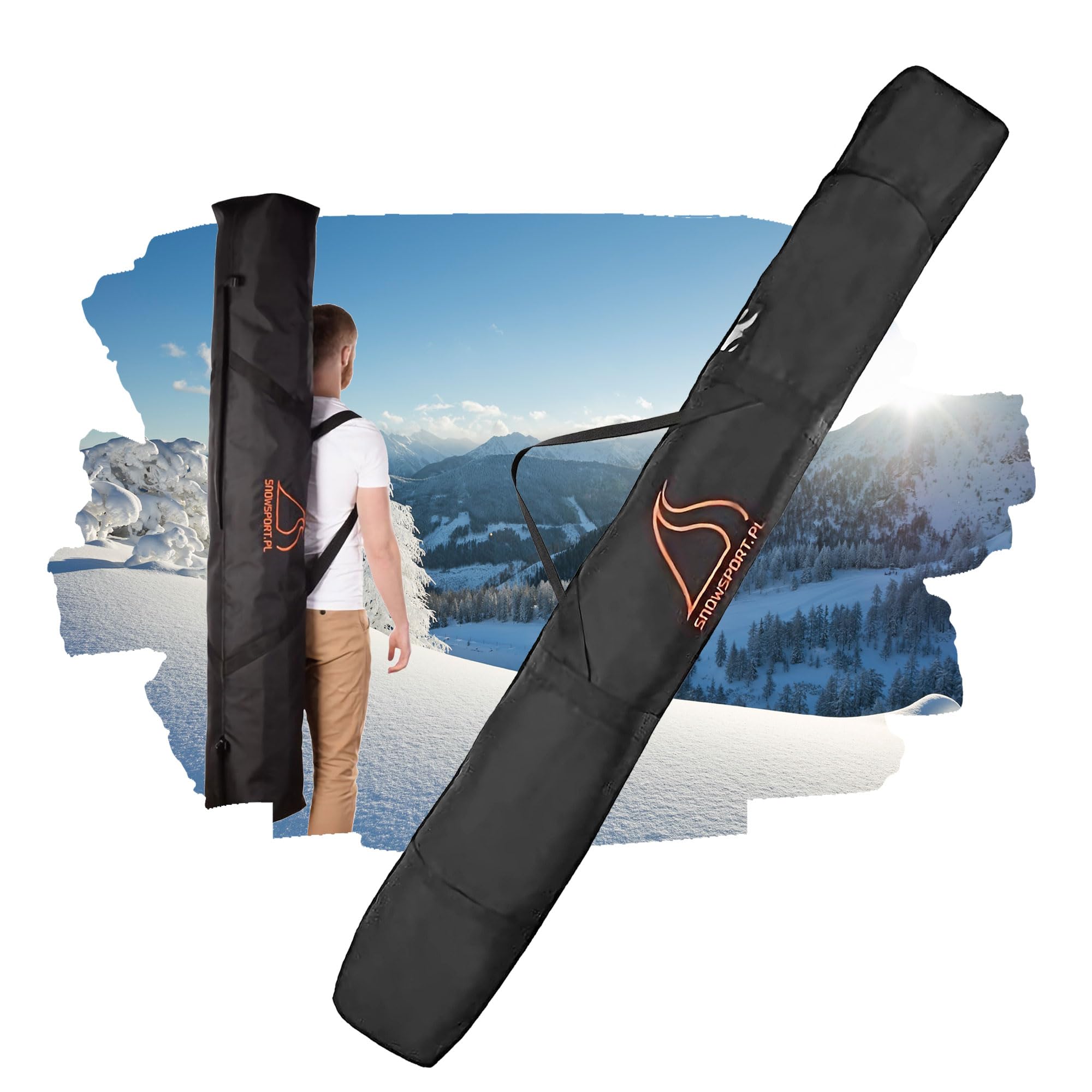 SnowSport Double Ski Bag Skitas Prestige voor 2 paar ski's en skistokken - erg dik gewatteerd - voor vliegreizen, busreizen, autoreis (170