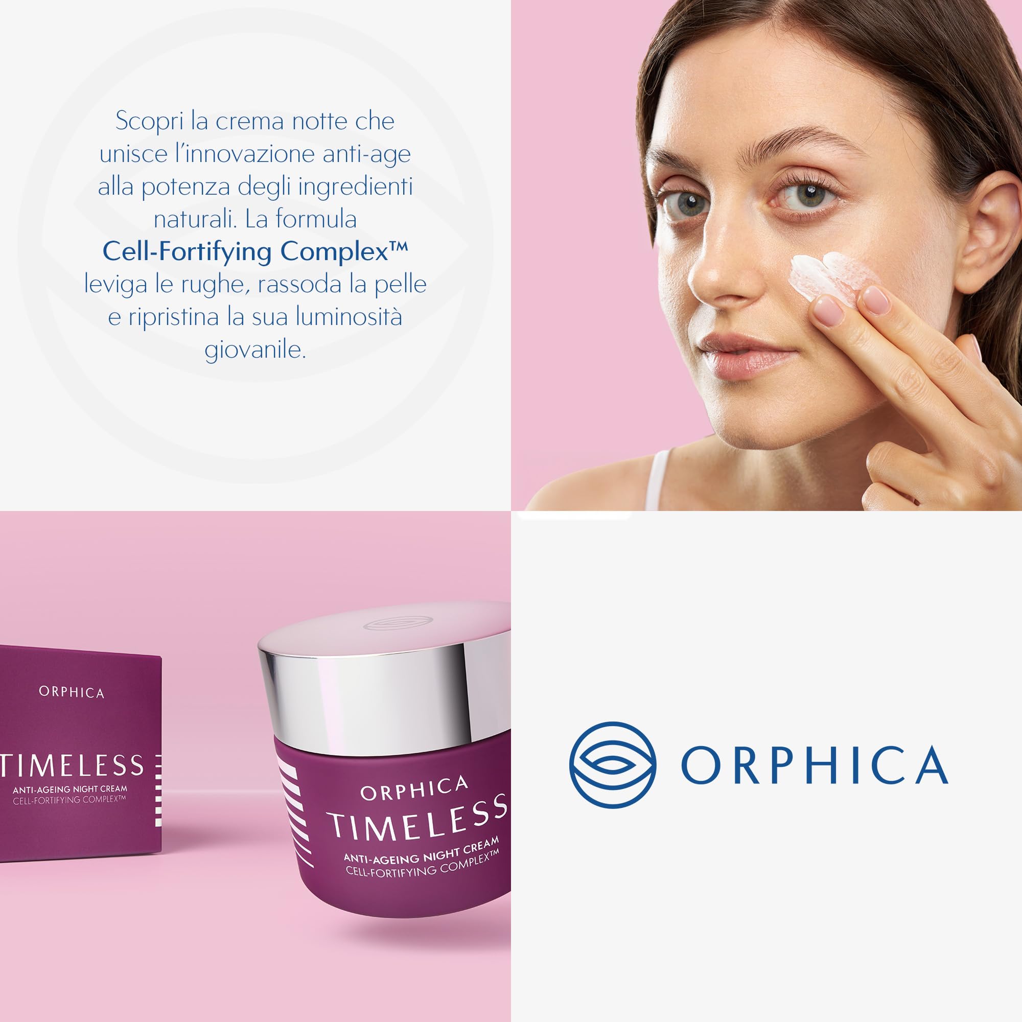 Orphica Timeless crema da notte anti-invecchiamento, 50 ml, rigenerante per la notte per le donne, idratante per la cura del viso, crema rassodante contro l'invecchiamento della pelle e le rughe