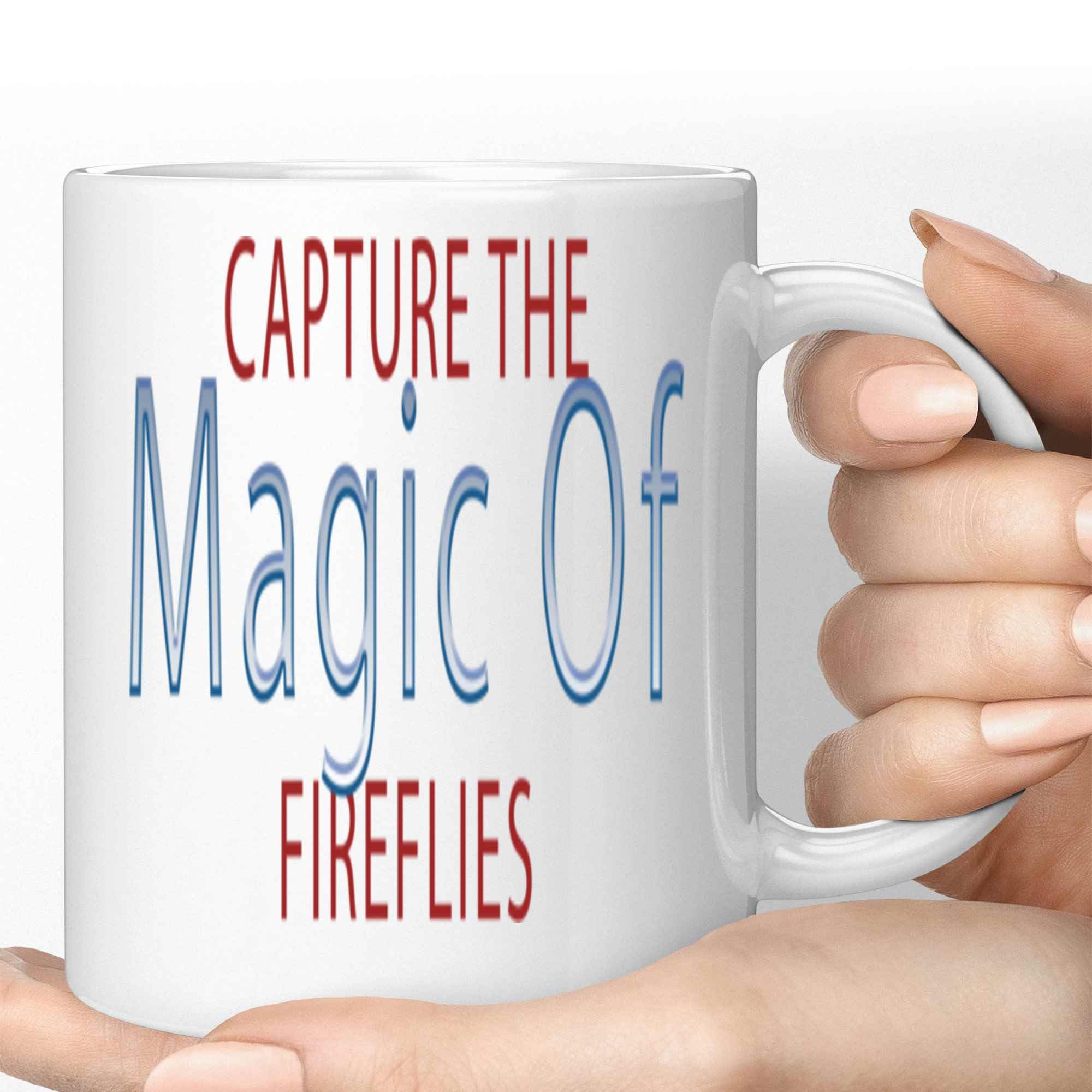 Gift Design Idea Unique Firefly Jar Design for Nature Lovers and - Novelty Gift for Any Occasion - Large 11 Oz White Ceramic Coffee Mug