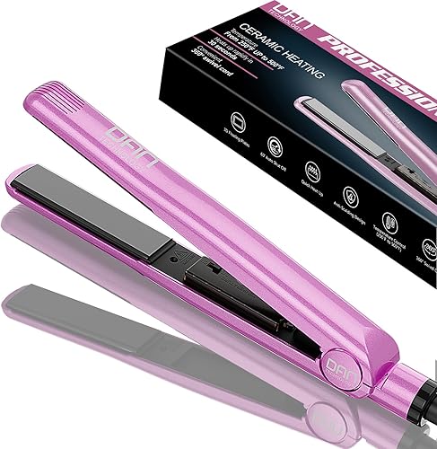 Miniatura 1 de Plancha de pelo rosa, plancha plana de alta temperatura de 500 , plancha de pelo de 1 pulgada, plancha plana de cerámica, temperatura ajustable y
